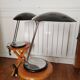 Paire de lampes soucoupe aluminor