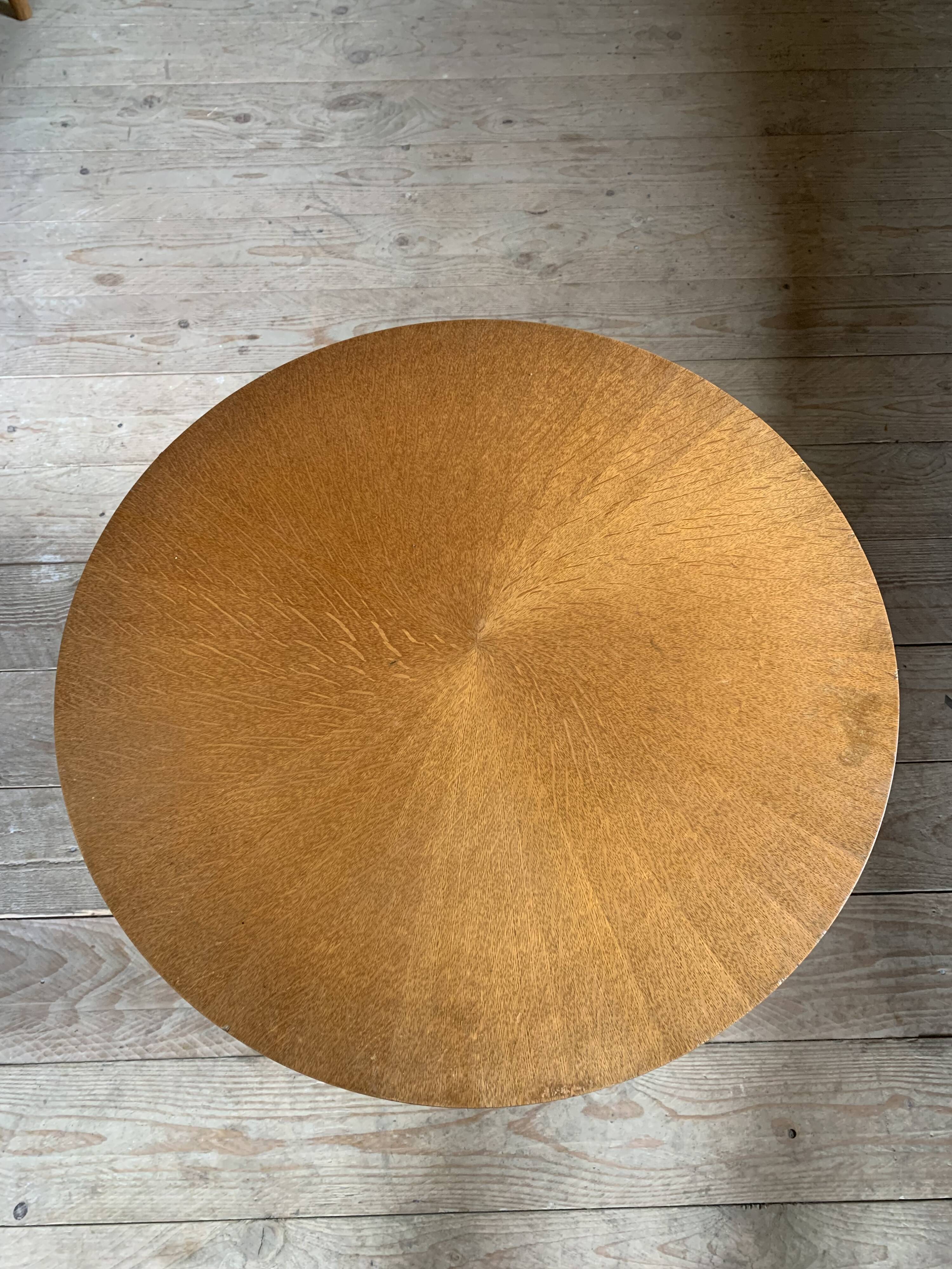 Round coffee table with compass base