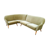Canapé d'angle modular scandinave danois des années 50 vert tendre glacé