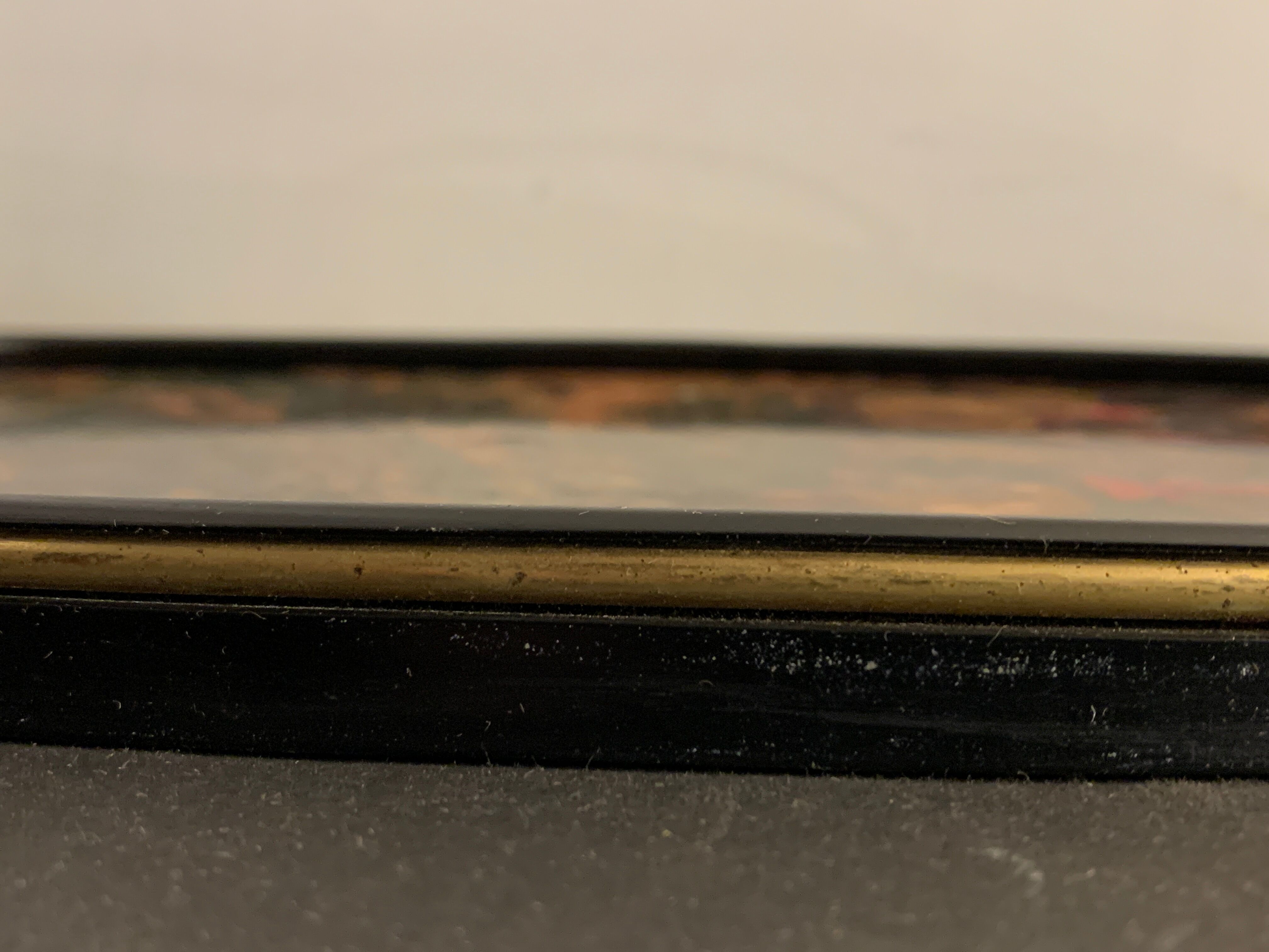 Plateau de service en laiton et formica, chasse à courre anglaise