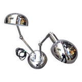 Seventies metal lamp with two spotlights