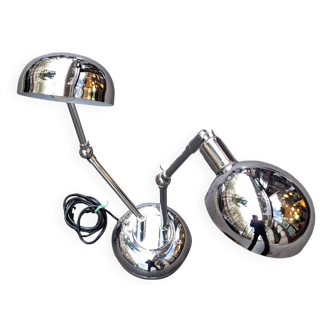Seventies metal lamp with two spotlights
