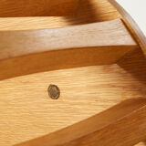 Coffee table signed by Vincent Poujardieu free form in oak 1992