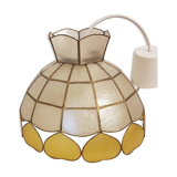 Chandelier in mother-of-pearl and brass