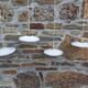 Lot de 4 suspensions en opaline blanche festonnée art Deco