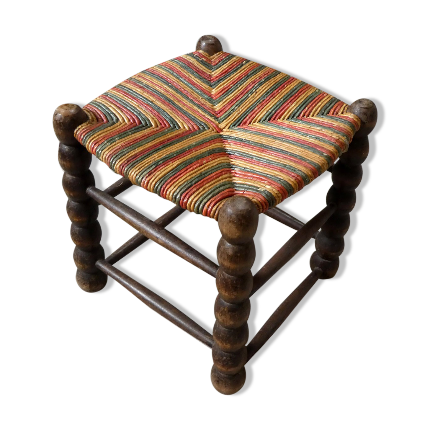 oak and straw stool, 1950