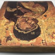 Religious ICON of the Virgin Vladimir Holy Theotokos on wooden support