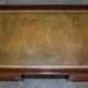 Antique Hardwood Desk with Leather Top and Slanted Drawer
