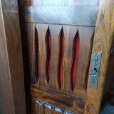 3-door brutalist cabinet in solid elm