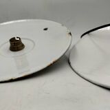 Enameled sheet metal pendant lights