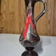 Vallauris decorative vase pitcher 25 cm red and brown fat lava enamel