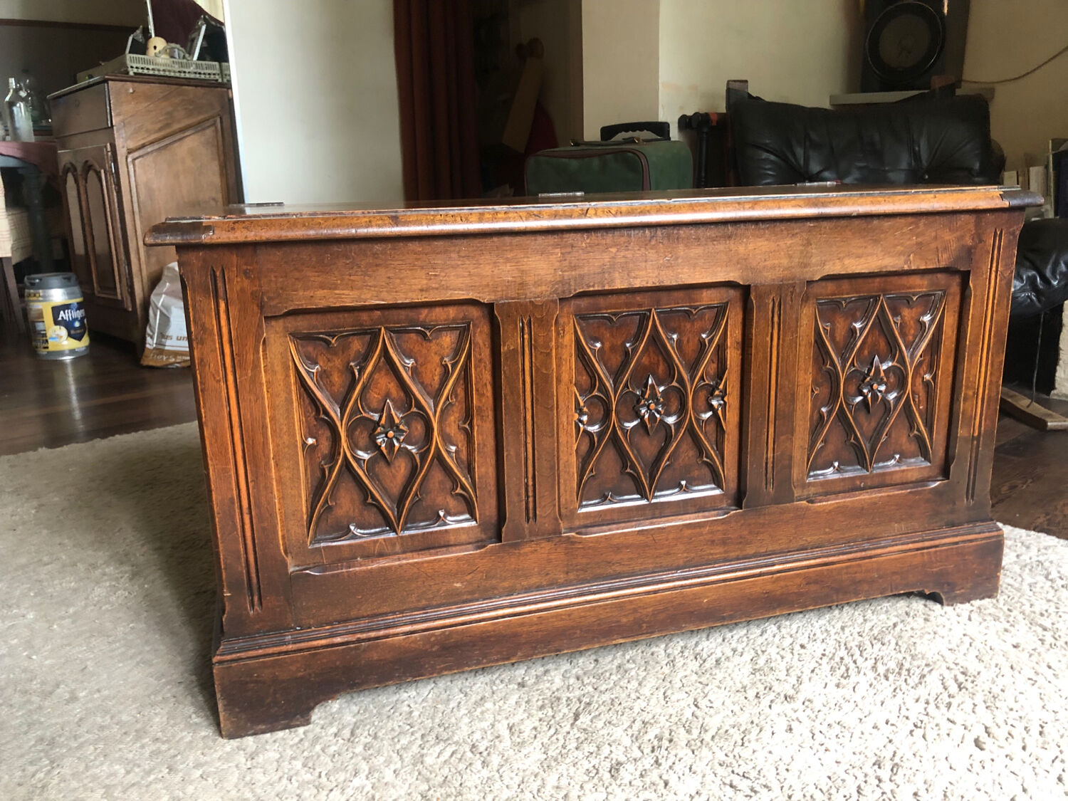 Antique 19th-century Neo-Gothic chest