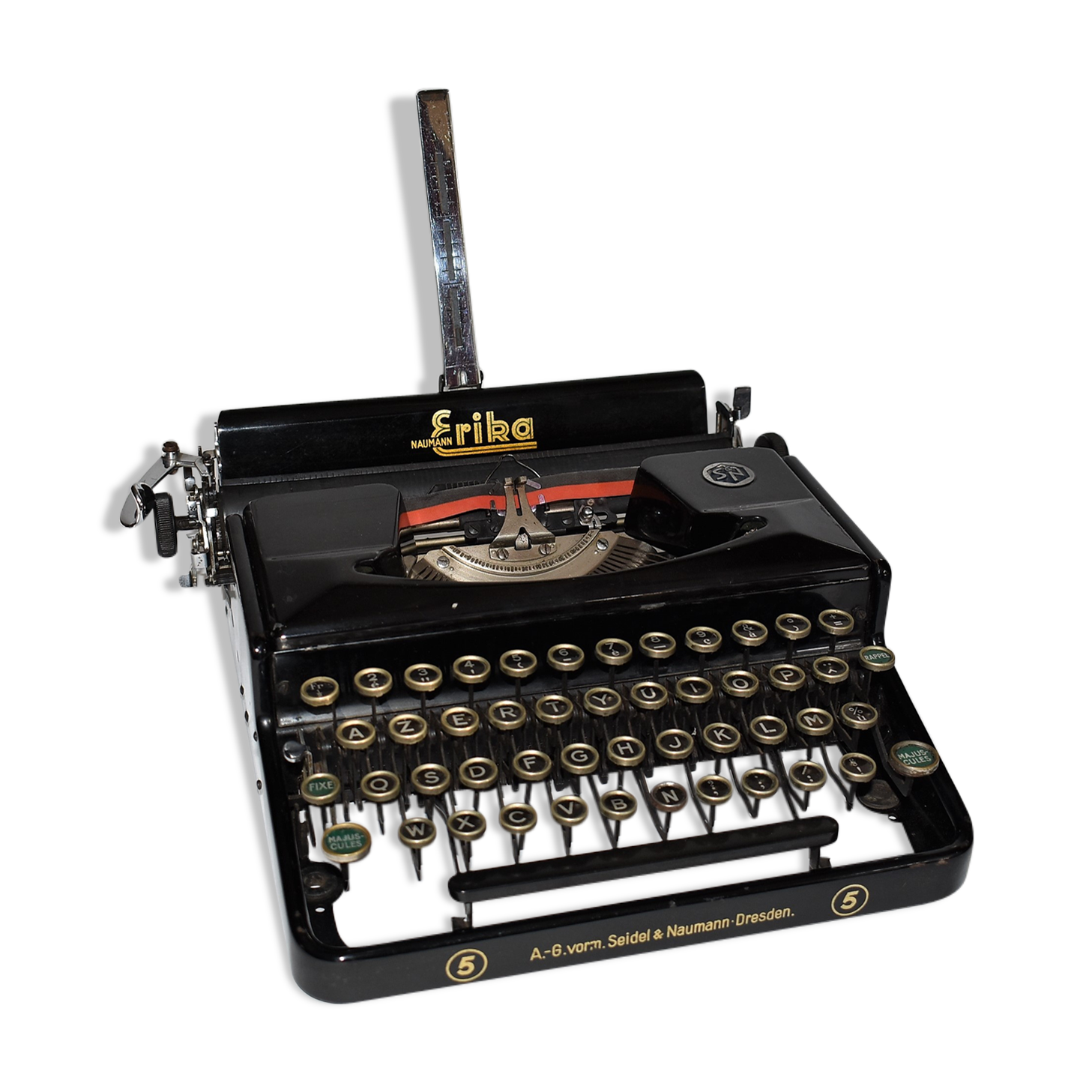 Machine a écrire Erika Naumann portable circa 1940 Selency