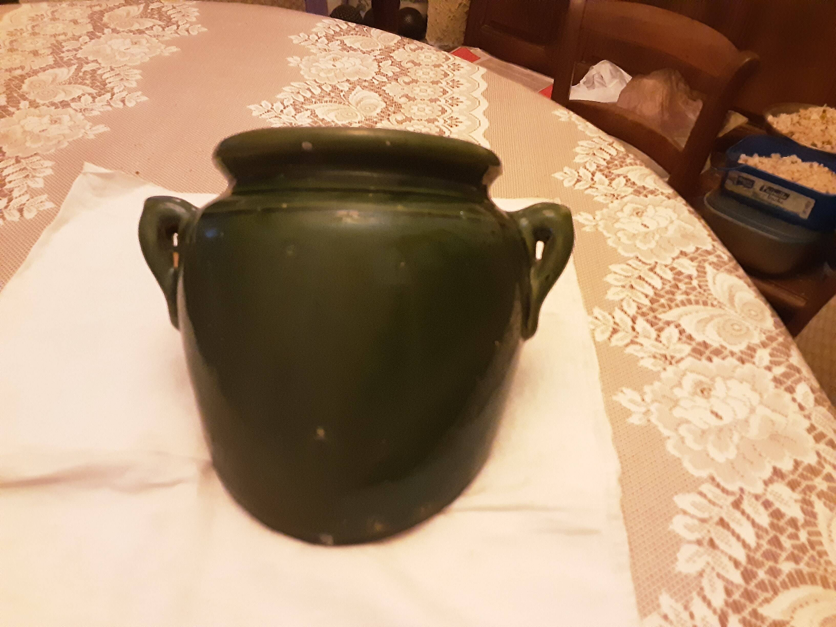 CACHE POT POTTERY DIEULEFIT DROME GREEN