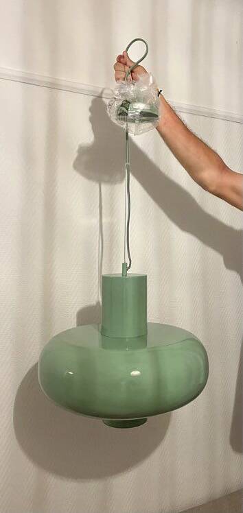 Benjamin office pendant light in green, Monoprix