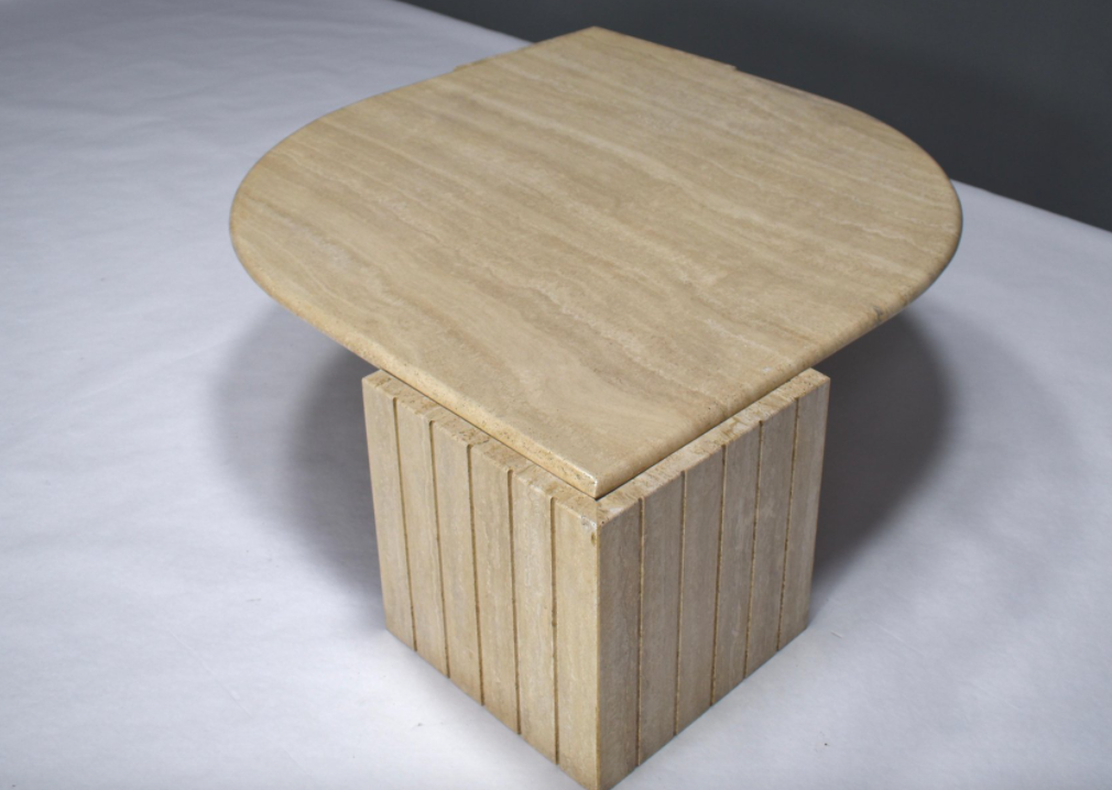 Travertine coffee table by Roche Bobois France 1970