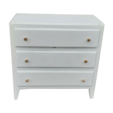 Chest of drawers 3 drawers feet compass year 50 vintage white
