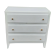 Commode 3 tiroirs pieds compas année 50 vintage blanc