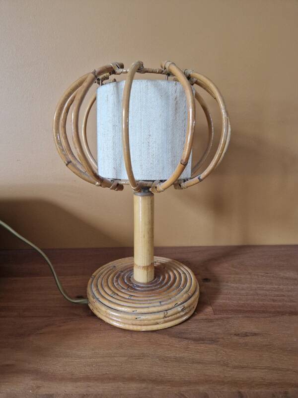 Louis Sognot (1892-1970) Table or bedside lamp - In rattan - 1960