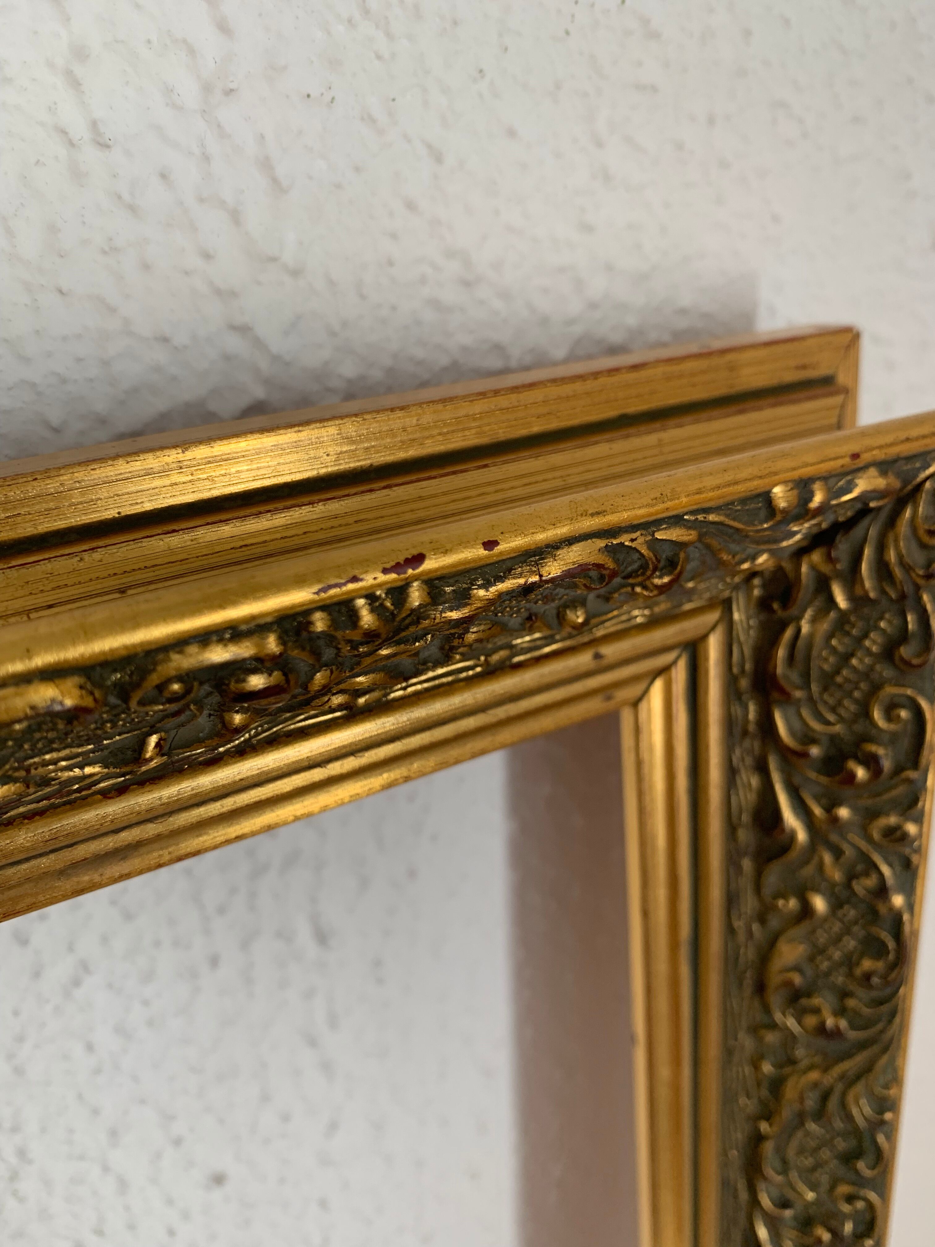 Gold leaf gilded frame for painting or print - 57 x 40 cm