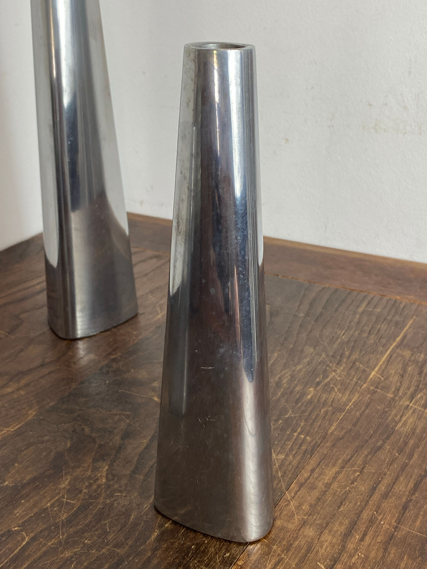 Polished aluminium candle holders, Ehlen Johansson
