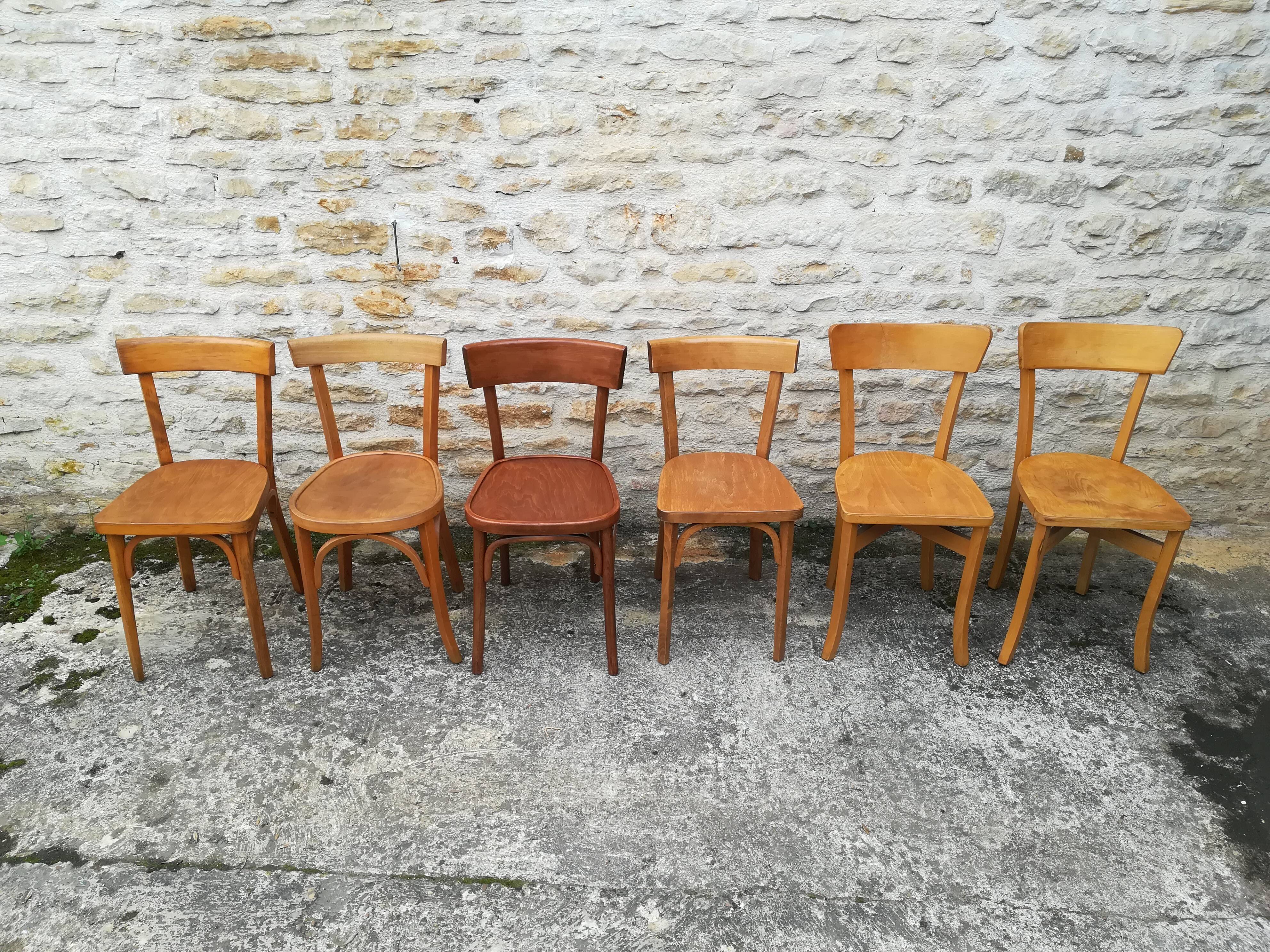 Mismatched bistro chairs