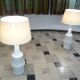 Large bisque porcelain table lamps from Kaiser, Germany 1960s, Set of 2