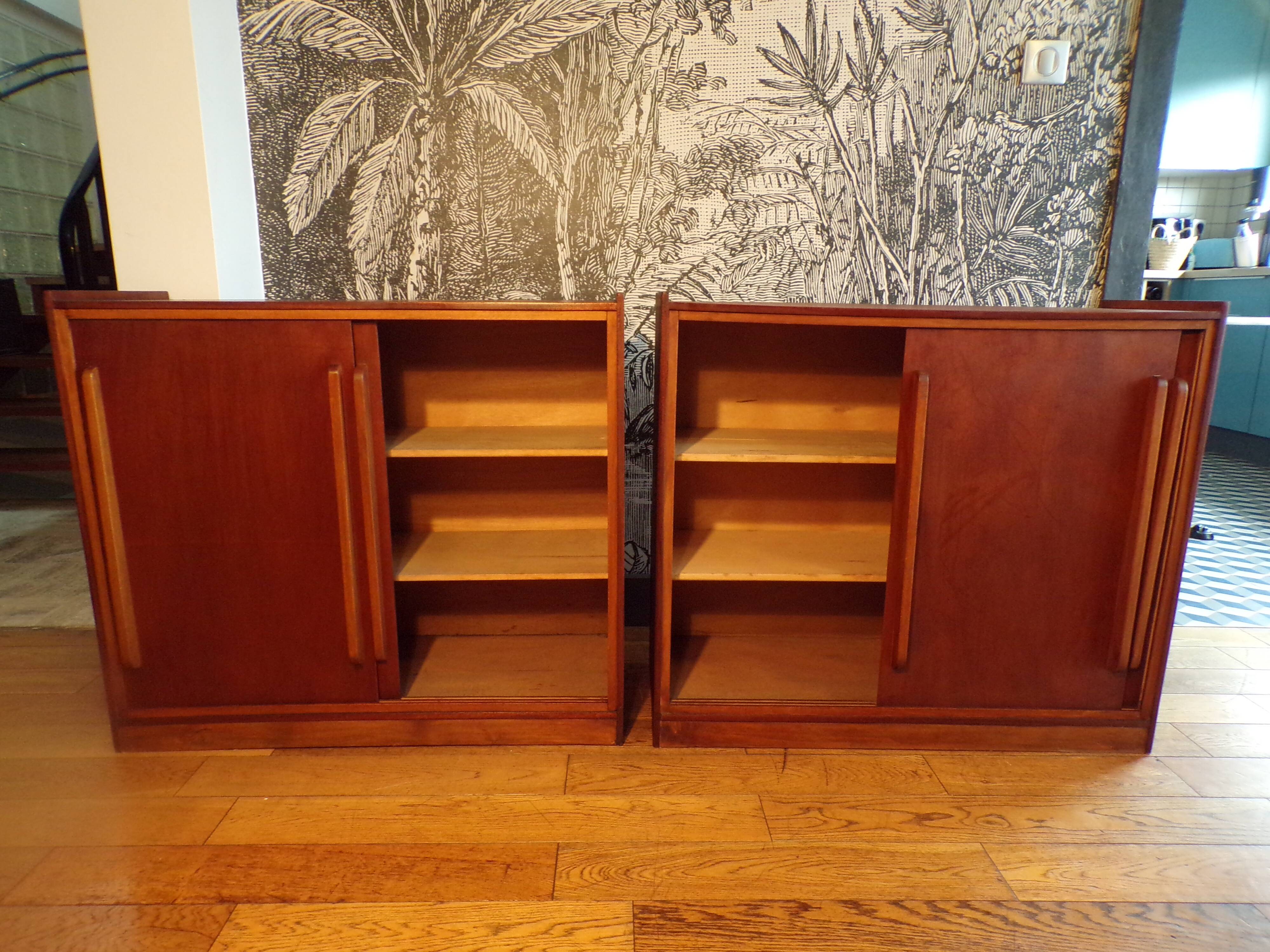Duo of trade furniture with sliding doors