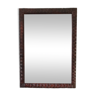 Miroir cadre rotin