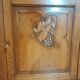 Antique two-body buffet in carved wood - marble top - very good condition