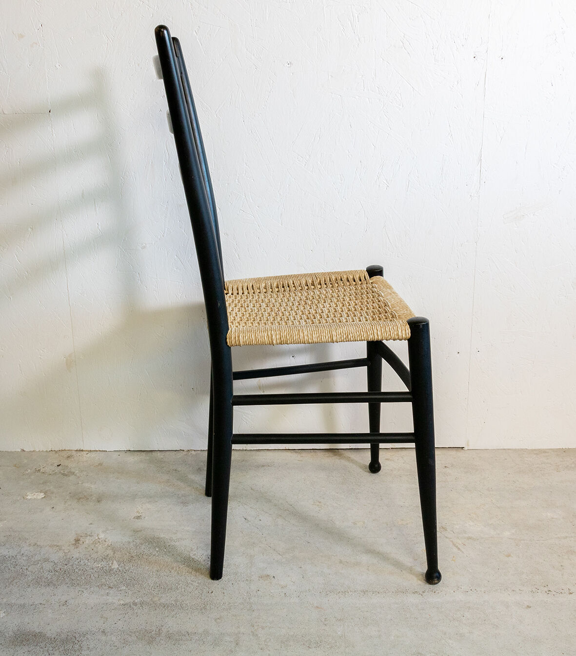 Otto Gerdau's wooden chair and rope, 1960s