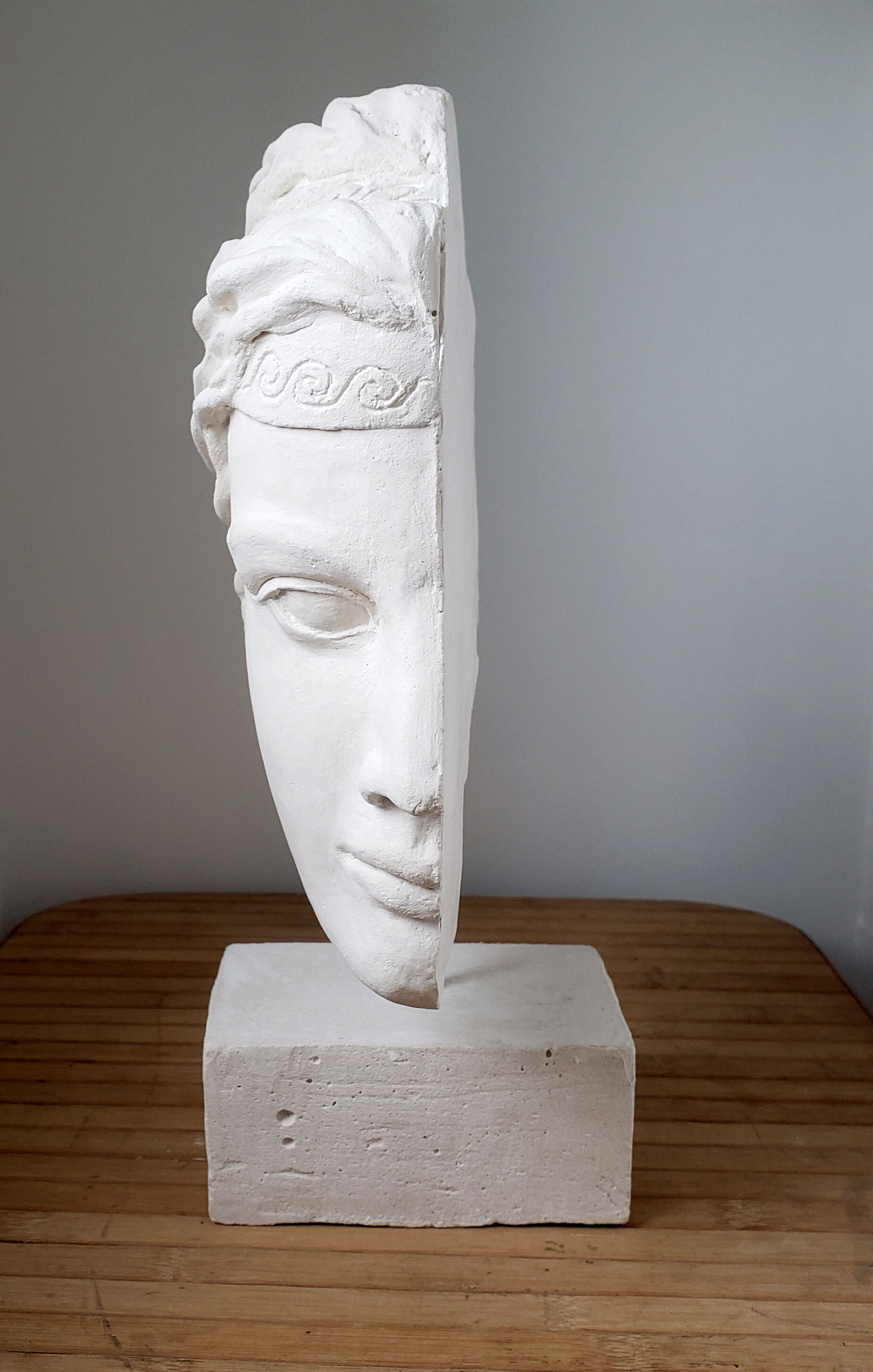 Greek woman's head in plaster