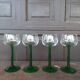 Verres à vin d'Alsace pied vert vintage