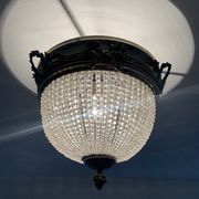 19th brass basket ceiling and beaded glass beads