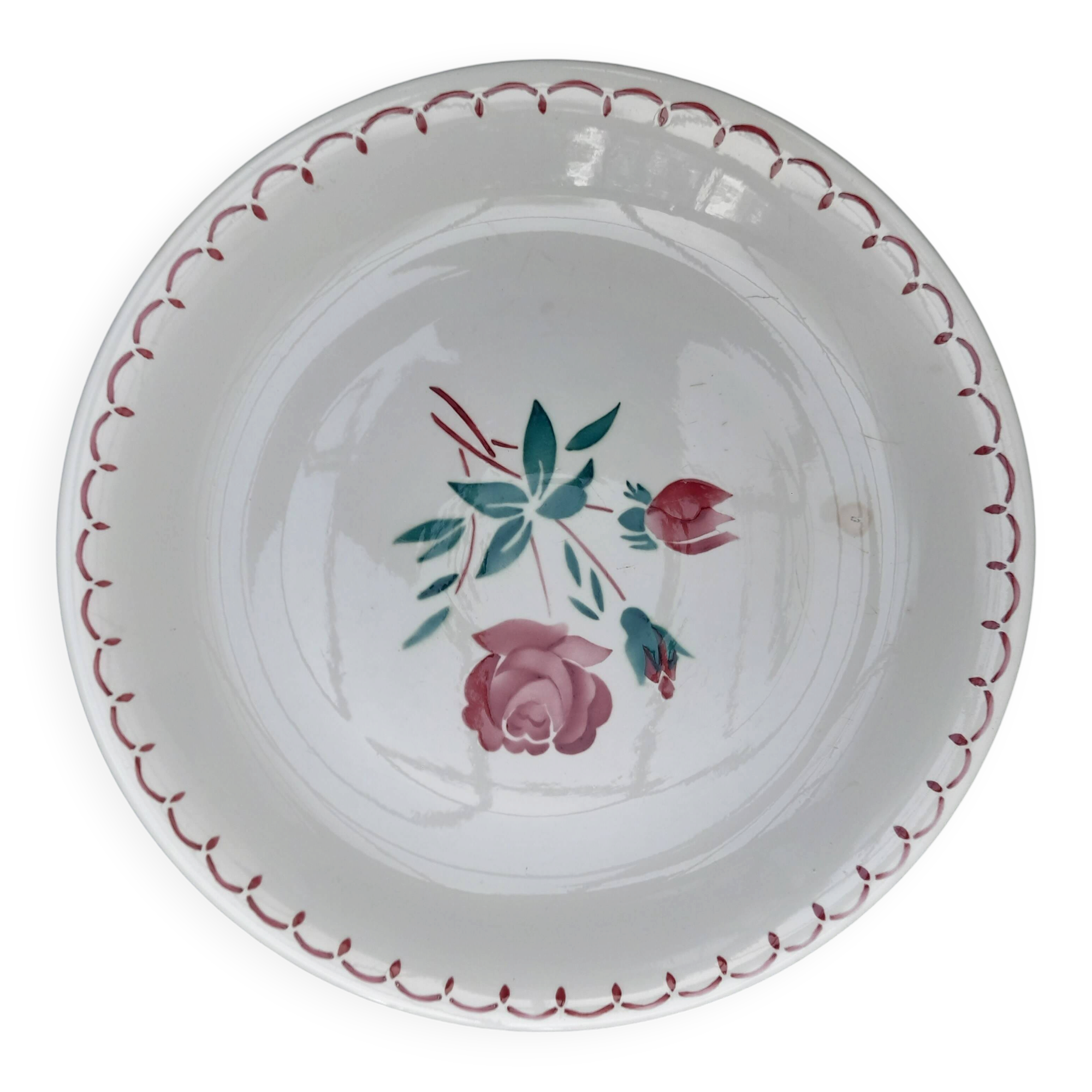 Antique plate with floral decoration