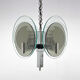 Unique art deco chrome & glass chandelier, 1920's