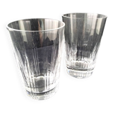 Pair of large crystal glasses