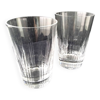Pair of large crystal glasses