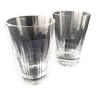 Paire de grands verres en cristal