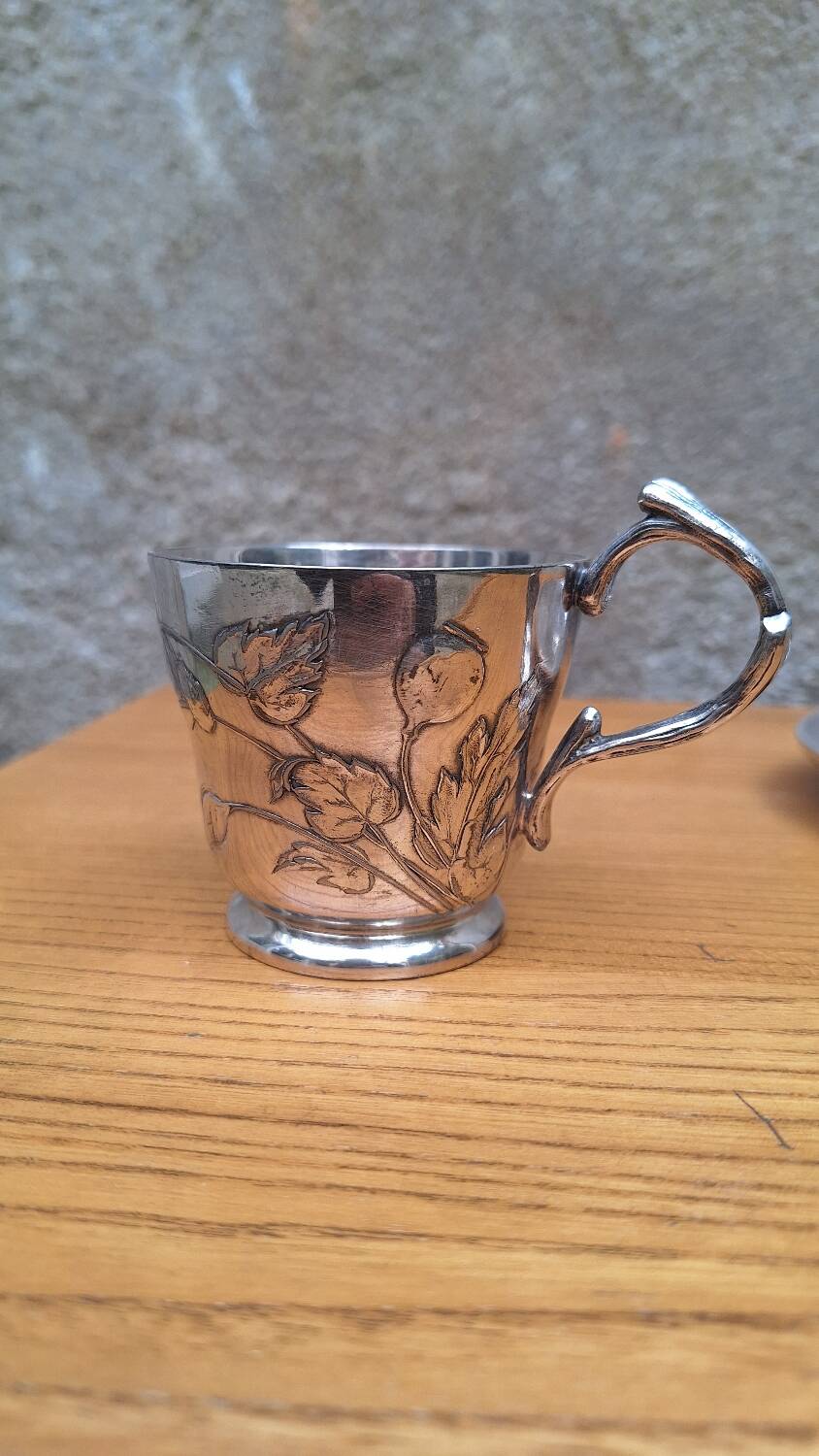 Christofle Gallia silver plated cup and saucer