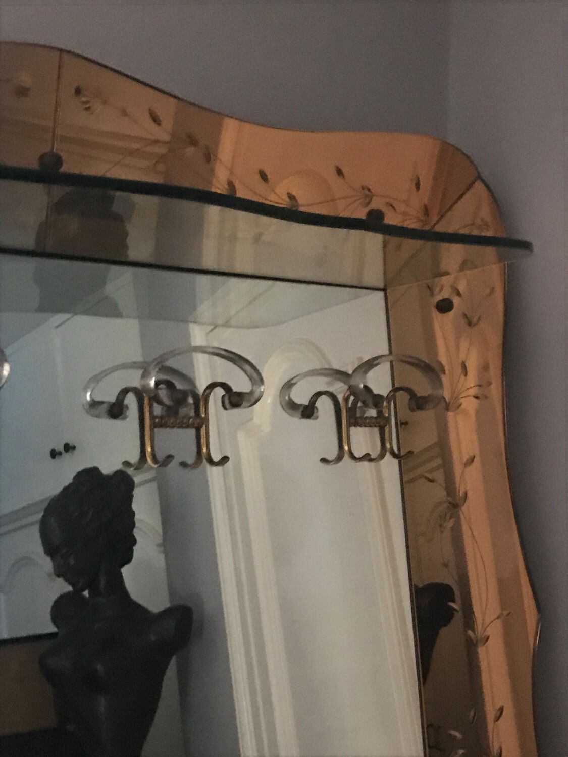 Mirror - venetian art-deco coat holder 126x193cm