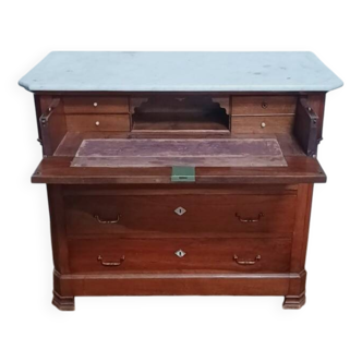 Commode secrétaire Louis Philippe en noyer