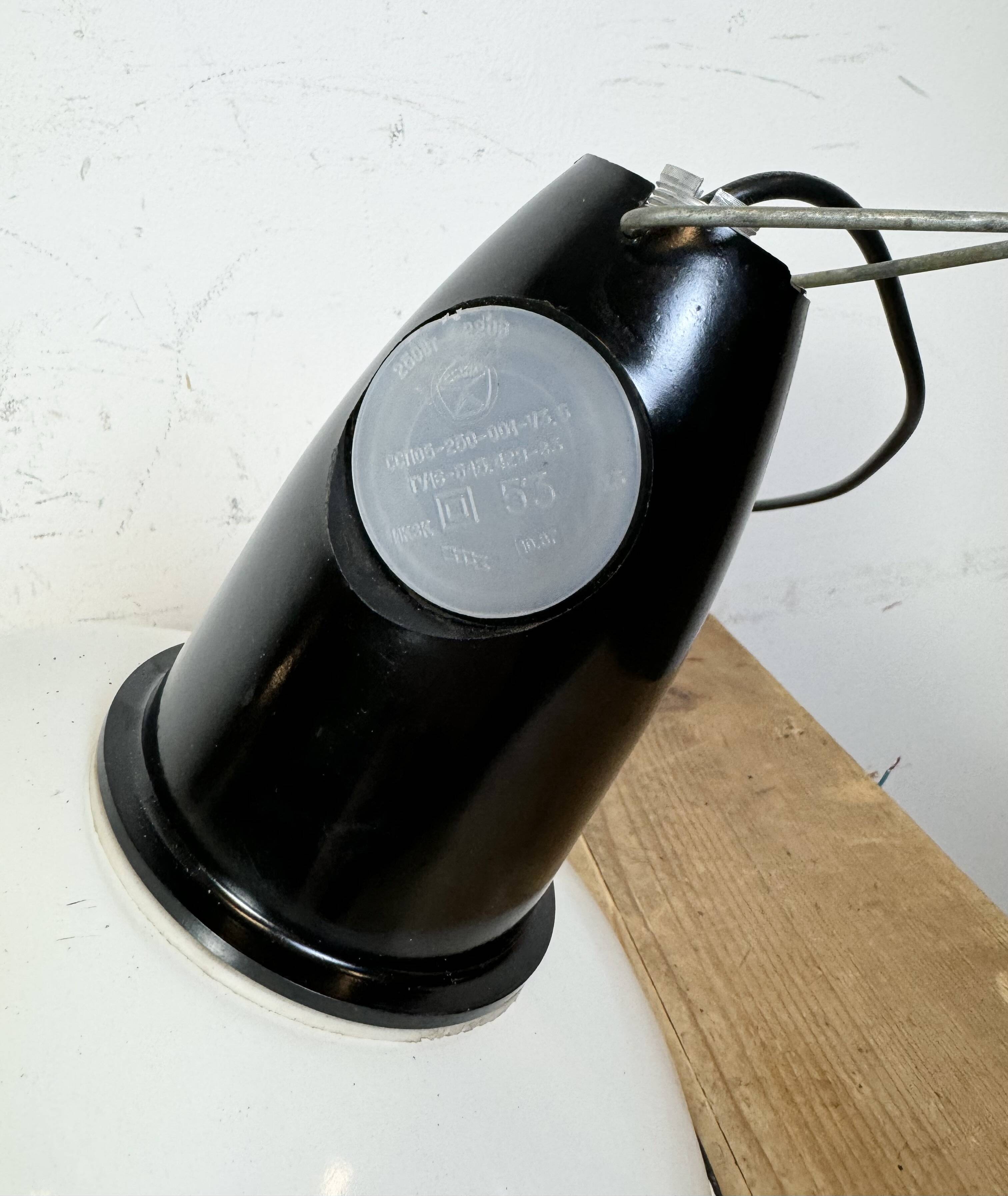 Industrial Soviet White Enamel Pendant Lamp, 1960s