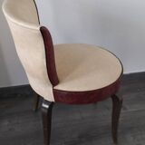 Vintage white and burgundy club chair