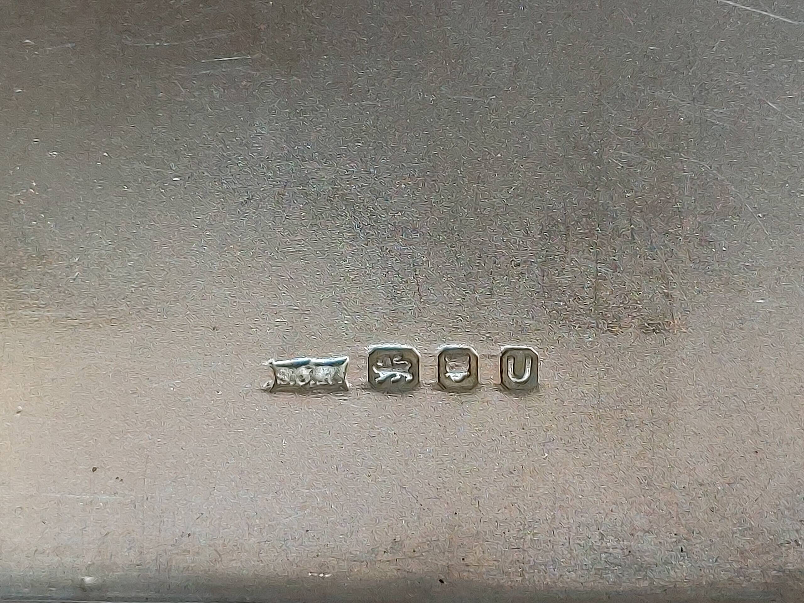 Old cigarette case or card holder in solid silver - English hallmarks - 195 gr