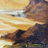 Tableau couché de soleil marin