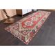 Vintage Turkish Oushak Handmade Wool Cotton Red Runner 95x301