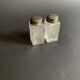 Salière et poivrières en verre pointe de diamant des années 60