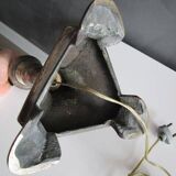Lampe ancienne, pied pique cierge en bronze argenté
