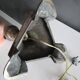 Antique lamp, silver-plated bronze candlestick base